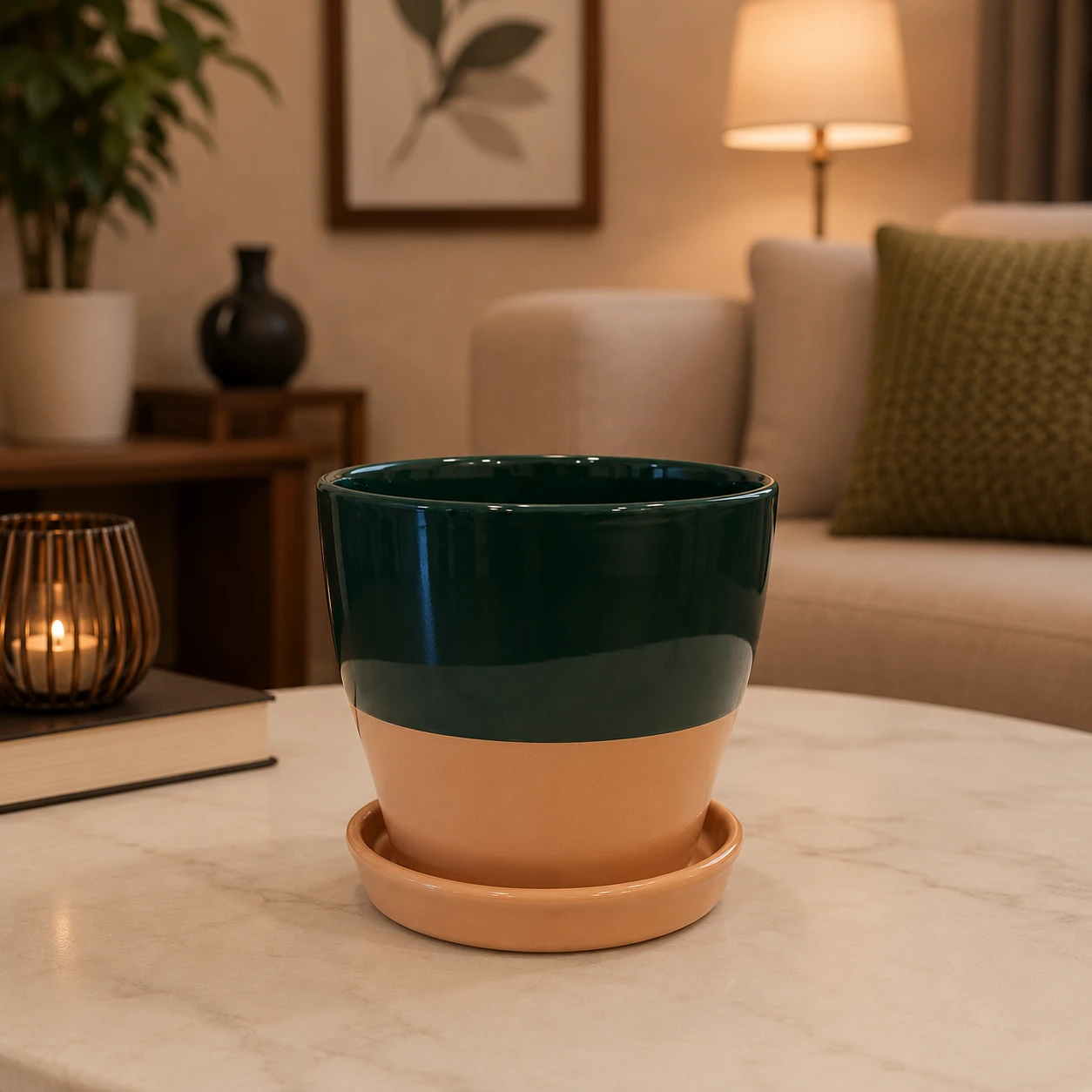 Ribbed Ceramic Planter