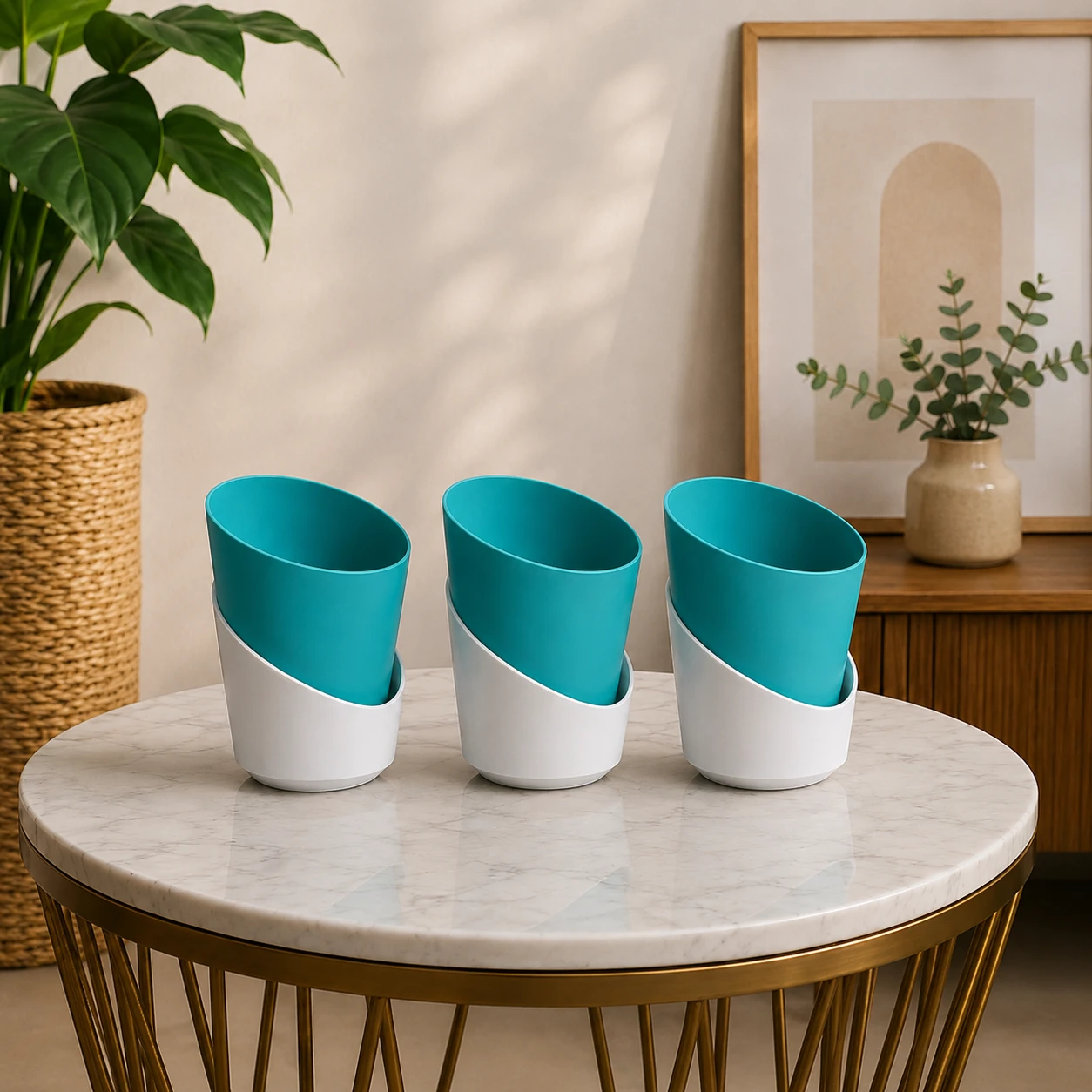 UB Dual Colour Self Watering Planter - Set of 3