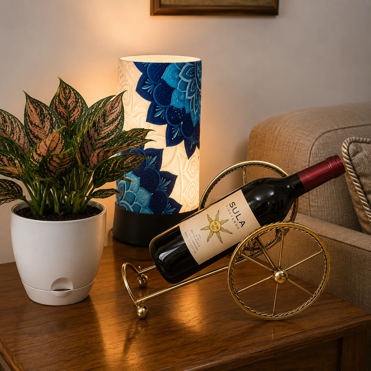 Elegant Metal Bottle Stand Small
